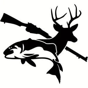 Fish, Deer Vinyl Gun Decal
